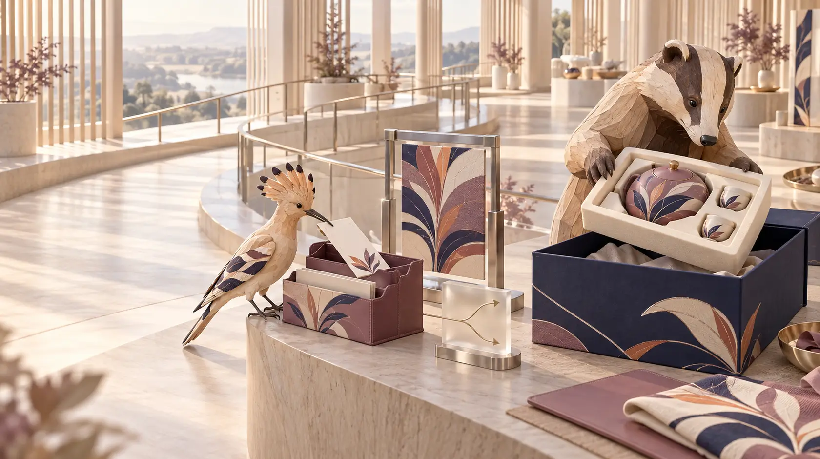 實體禮品準備與邀請的概念場景。
